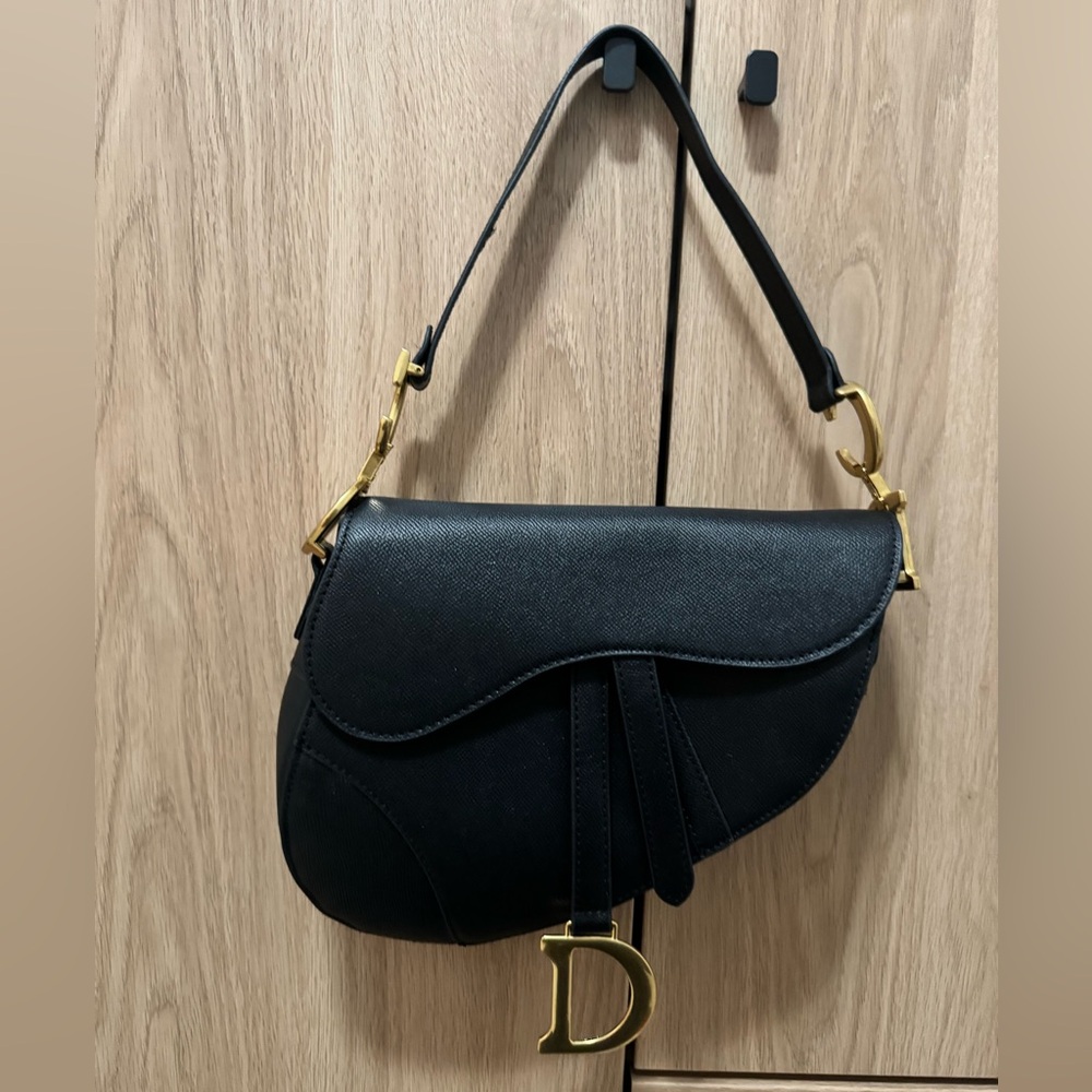 Dior black saddle bag
